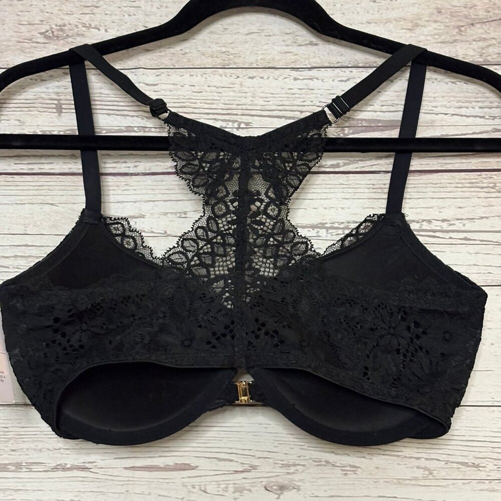 Auden Racerback Push Up Demi Coverage Bra w Front‎ Clasp Closure 34DD - Picture 4 of 7